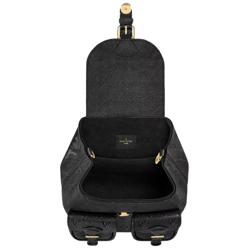 Кожаный чёрный рюкзак Backup 