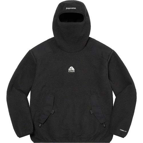 Supreme X Nike ACG чёрный флисовый пуловер с балаклавой 