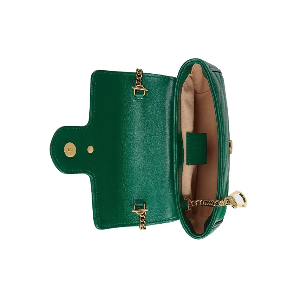 Зелёная сумка GG Marmont Super Mini