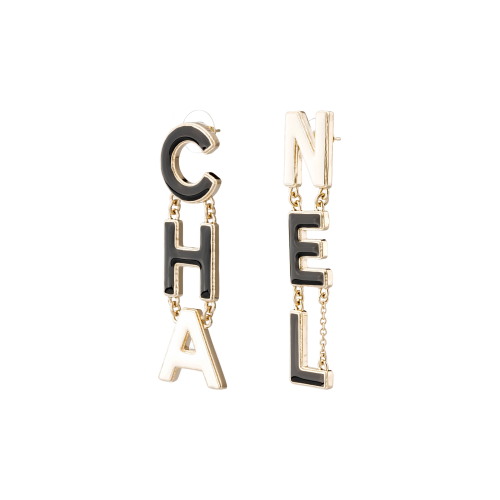 CHANEL Серьги чёрно-белые "CHA-NEL"