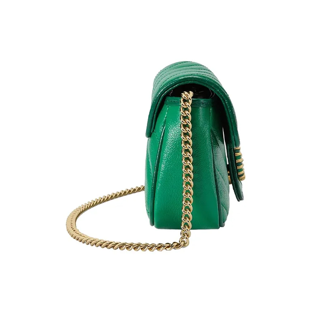 Зелёная сумка GG Marmont Super Mini