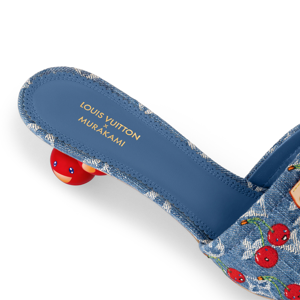 Джинсовые мюли на каблуках в виде вишен Louis Vuitton x Takashi Murakami Lily
