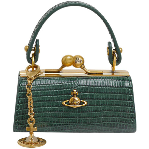 Мини-сумка Doll bag Crocodile зелёная 