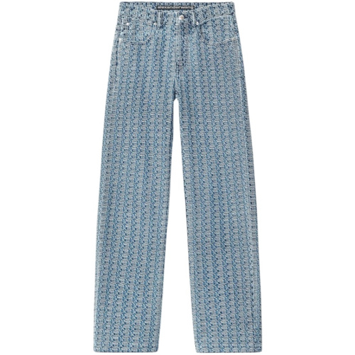 Прямые джинсы из жаккардового денима с логотипом