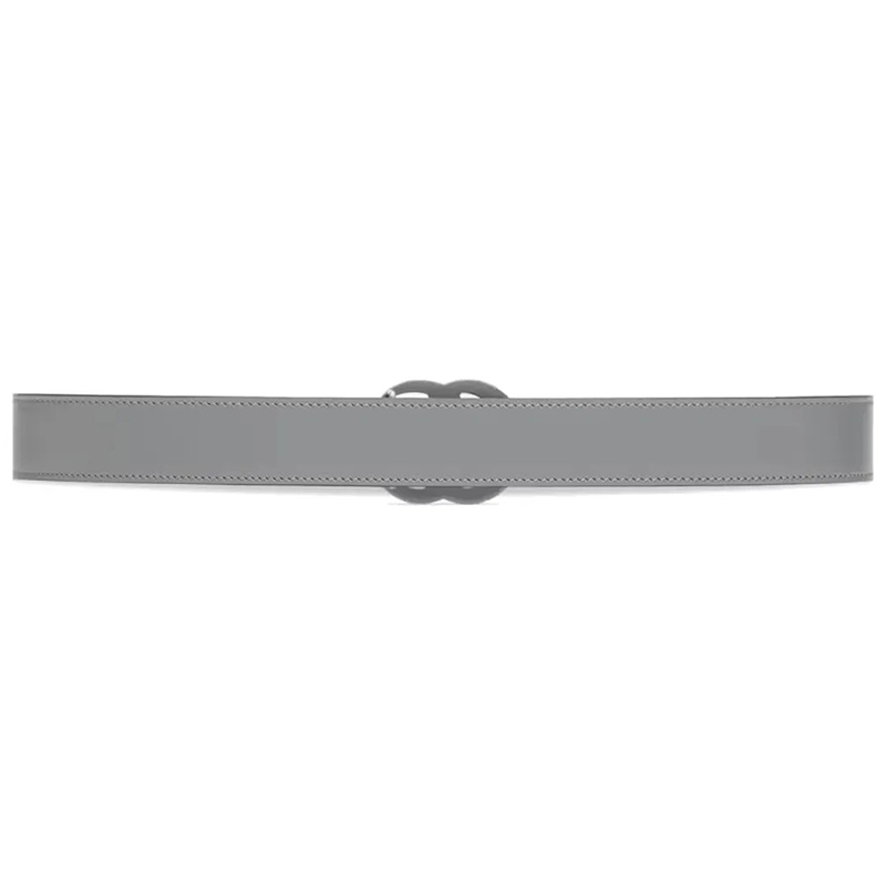 Серый кожаный ремень GG 30 мм