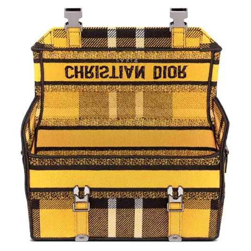Жёлтая сумка через плечо в клетку DiorCamp Check'n'Dior