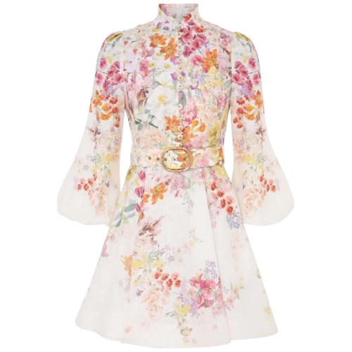 Льняное платье мини с пуговицами Natura