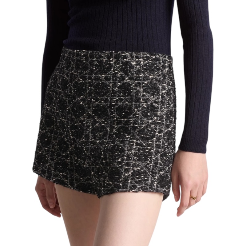 Твидовые шорты с узором «макроканнаж»