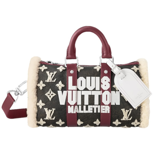 Сумка Keepall 25 с плечевым ремнём с логотипом и отделкой из овчины