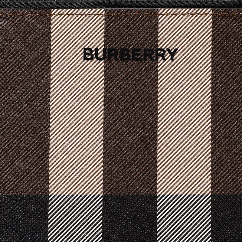 Хлопковый коричневый клатч в клетку на молнии 