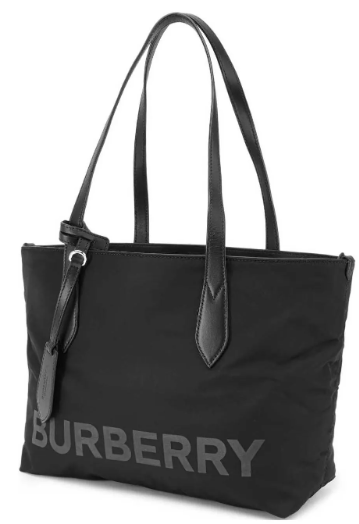 Чёрная нейлоновая сумка-шоппер с логотипом