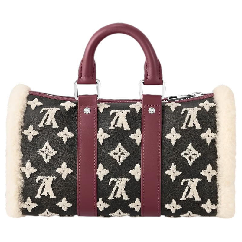 Сумка Keepall 25 с плечевым ремнём с логотипом и отделкой из овчины