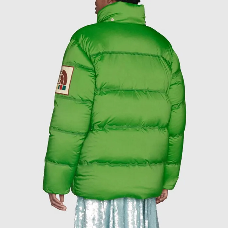 GUCCI x THE NORTH FACE Женский пуховик с капюшоном зелёный