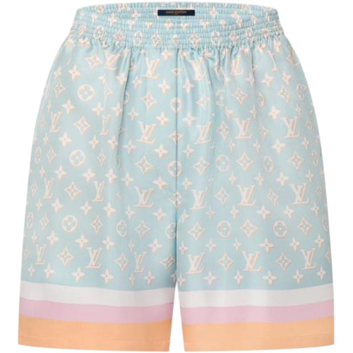 Шёлковые шорты с монограммой в пижамном стиле