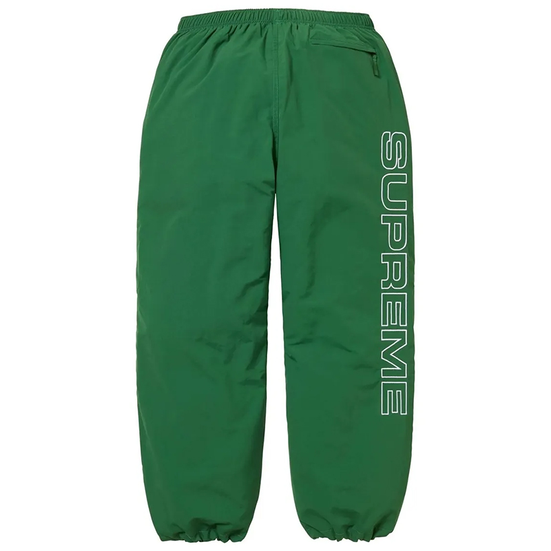 Зелёные спортивные брюки с вышивкой Spellout FW24