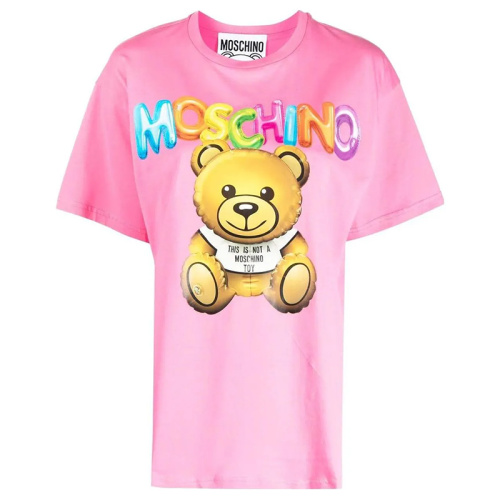 Розовая хлопковая футболка с принтом Inflatable Teddy Bear