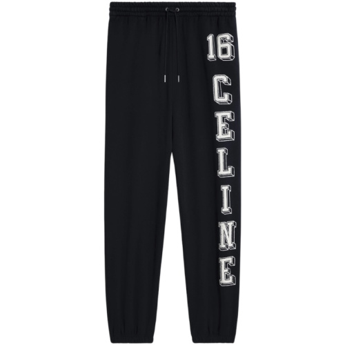 Чёрные спортивные брюки celine 16 из хлопкового флиса