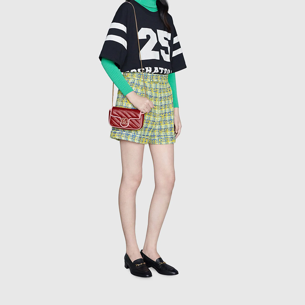 Красная сумка GG Marmont Super Mini