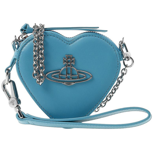 Мини-сумка через плечо в виде сердца голубая