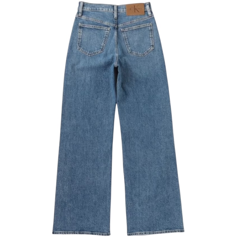 Женские синие джинсы свободного кроя