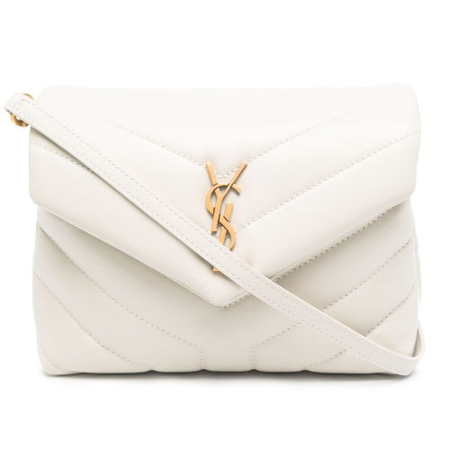 Стёганная белая сумка из кожи Loulou Toy