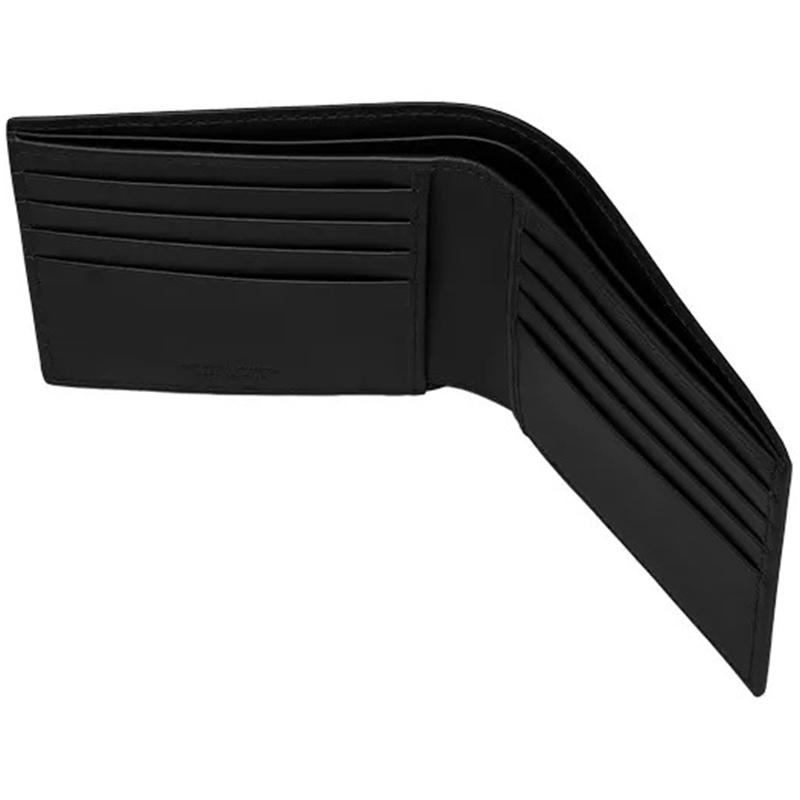 Чёрный бумажник из переплетённой кожи