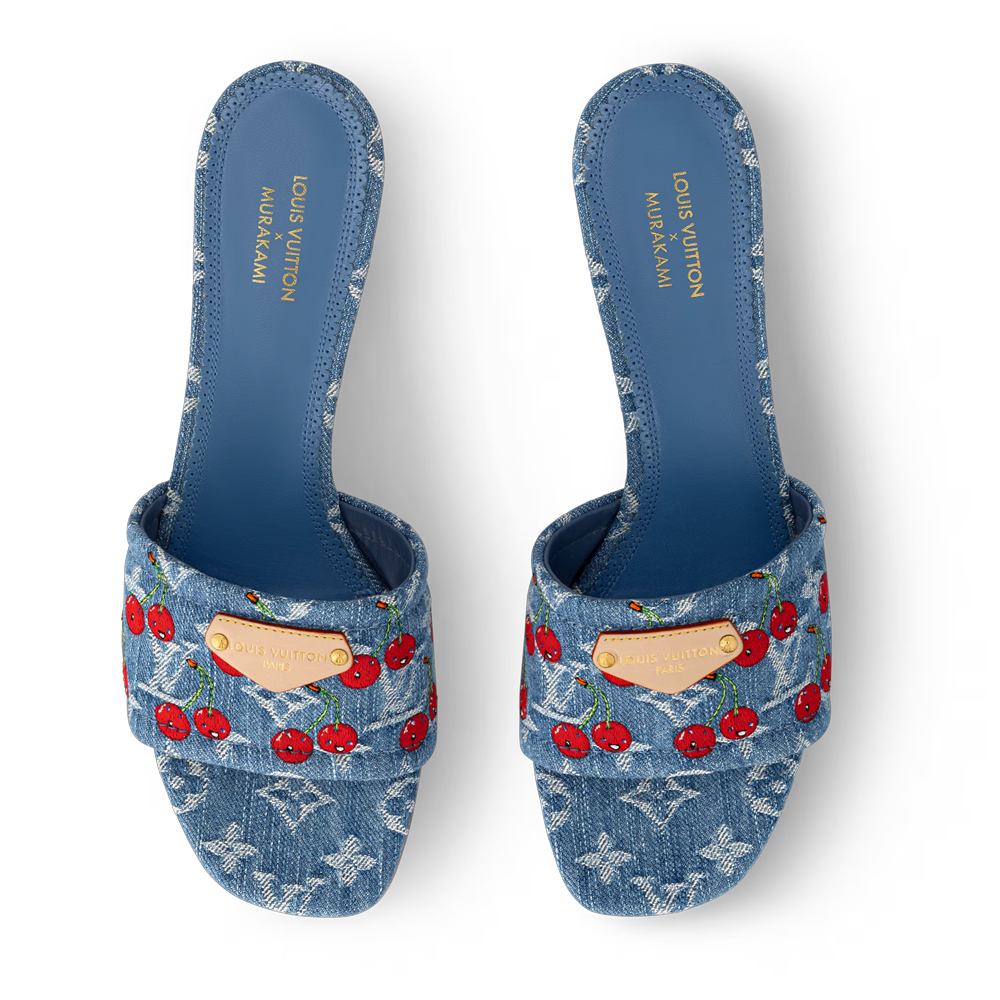 Джинсовые мюли на каблуках в виде вишен Louis Vuitton x Takashi Murakami Lily