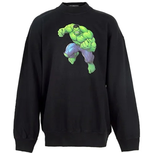 Хлопковый чёрный свитшот с Халком