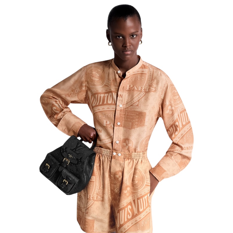 Кожаный чёрный рюкзак Backup 