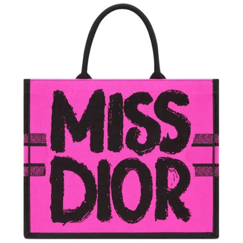 Розовая сумка-тоут BookTote Miss Dior Graffiti large