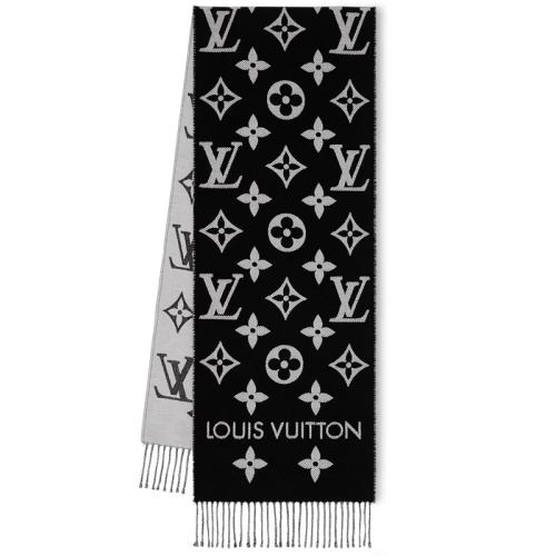 Шерстяной чёрный шарф LV Essential
