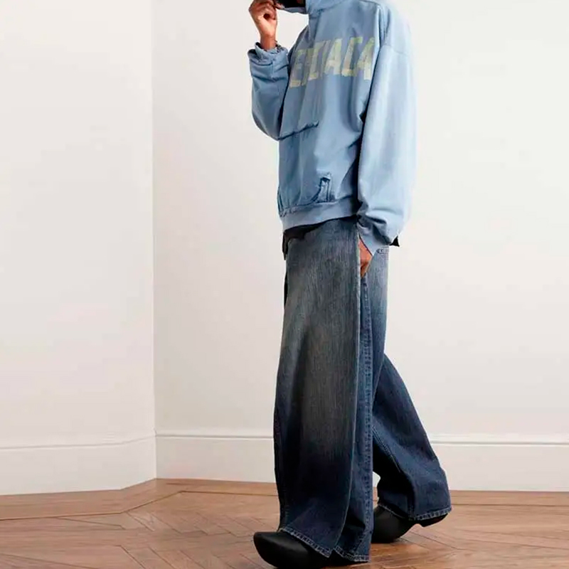 Хлопковое голубое худи с логотипом tape type