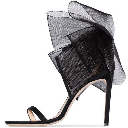 Черные босоножки с большими бантами Aveline 100 Черные босоножки с большими бантами Aveline 100