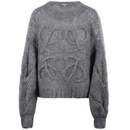 Серый свитер из мохера с логотипом Anagram