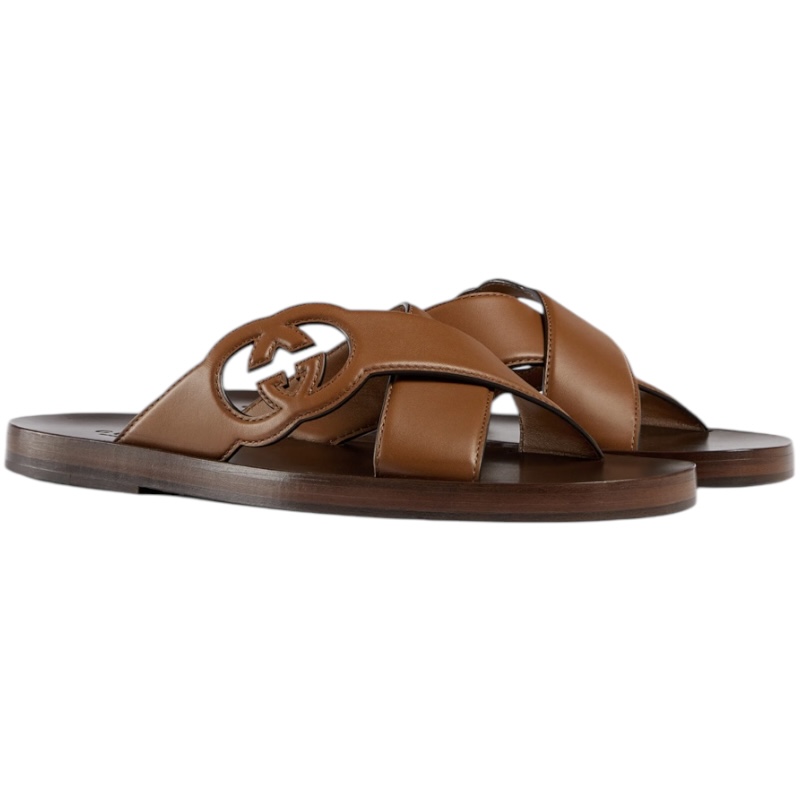 Мужские кожаные шлёпанцы Interlocking G slide