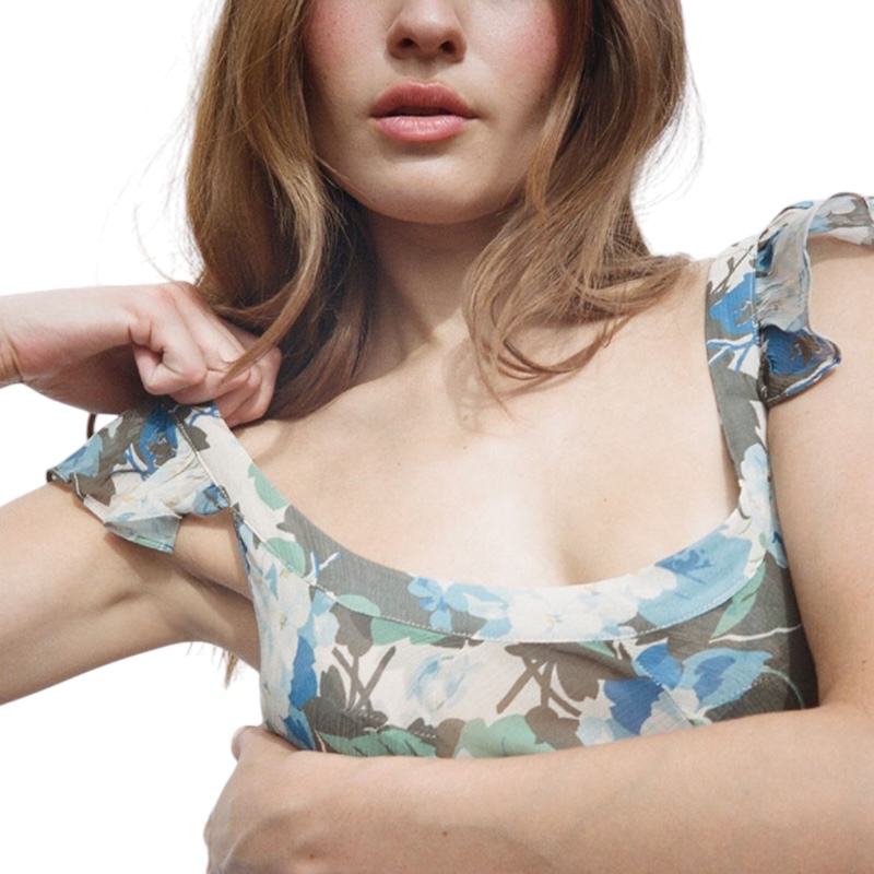 Шёлковое платье The Lila in Blue Hydrangea