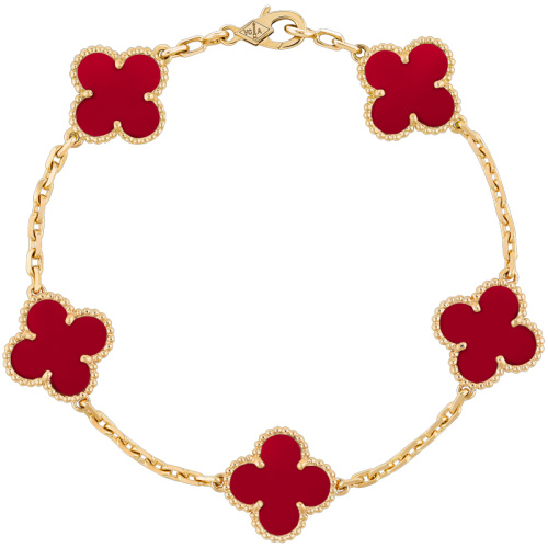 Браслет Van Cleef & Arpels Vintage Alhambra, 5 motifs Carnelian
