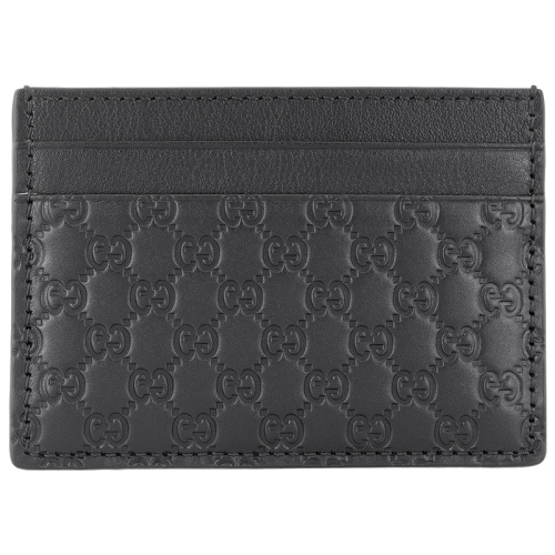 Чёрный кожаный картхолдер MicroGuccissima