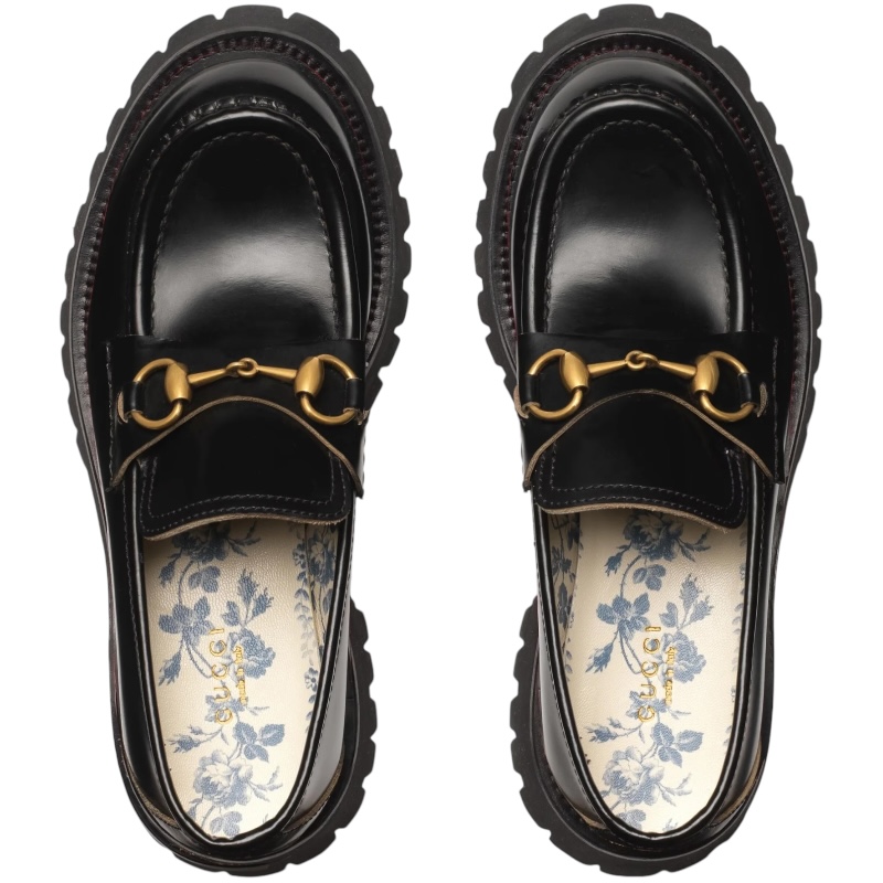 Чёрные лоферы Horsebit с пчелой на заднике