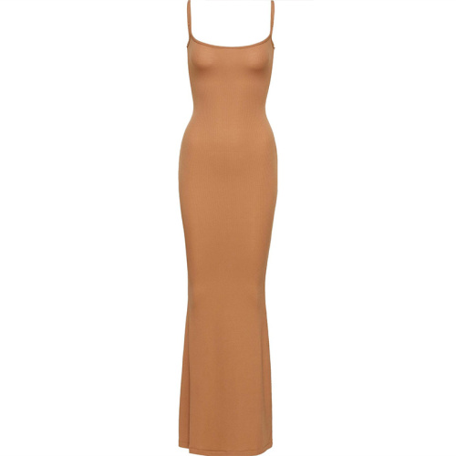 Длинное платье SOFT LOUNGE SLIP DRESS CAMEL