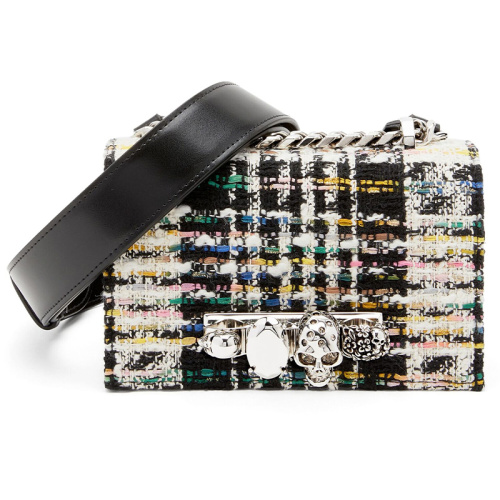 Твидовая сумка через плечо с декором Skull Four-Ring