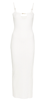 Белое трикотажное платье миди на бретельках La Robe Sierra 